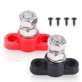 PIT66 Power Distribution Block Post Set Red & Black Insulated Terminal Stud 3/8" Stainless Steel Terminal Distribution Block Battery Wire Power