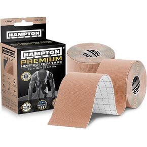(2 Pack) Premium Kinesiology Tape | Athletic Tape Supports & Protects Muscles, Knees, Shoulders & Plantar Fasciitis | Waterproof & Hypoallergenic | Uncut Kinesiology Tape (Black)