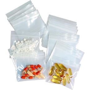 100 Packs Pill Bags 6 mil Sturdy 3x2.75 inch Pill Pouches BPA Free Seal Waterproof Handy Reusable Pill Bags for Travel Small Plastic Bags for Pill Organizer, Jewelry and Small Craft Pieces