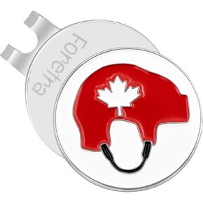 Foretra - Canada Hockey Helmet Golf Ball Marker with Magnetic Ball Marker Hat Clip, Golf Accessories, Ball Marker Funny Accessories for Men and Kids Golf Lovers Funny Golf Make for Golfer