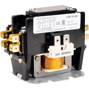 BlueStars Ultra Durable C130A 1 Pole Contactor 30 Amp 24VAC Coil - Compatible with Relays, Air Conditioner, Heat Pump, Refrigeration Systems