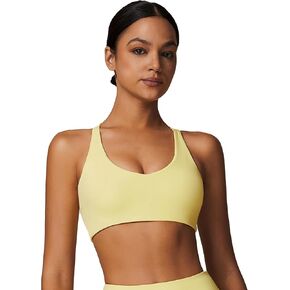 Sports Bra for Women, Criss-Cross Back Padded Sports Bras Adjustable Cami Straps Yoga Bra with Removable Cups