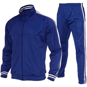 Tanderin Men's Tracksuit Athletic Zipper Pockets Casual Sports Jogging Sweatsuit 2 Piece Tracksuit Sets（Royalblue 4XL