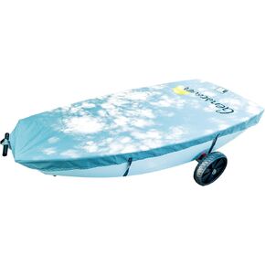 Heavy Duty 600D Optimist Boat Cover, PU Coated Waterproof Breathable Marine Grade Polyester Canvas with Tightening Strap Fits Optimist Boat