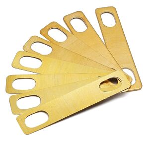 8pcs Gold Guitar Neck Shims, Includes 4Pcs 0.2mm, 2Pcs 0.5mm and 2Pcs 1mm Thickness Brass Shims for Guitar and Bass Bolt-on Neck Repair Luthier Tools