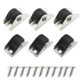 0.5 inch Rigid No-Swivel Plate Hard Rubber Caster Wheels for Furniture and Workbench 6 Packs(Free Screws)