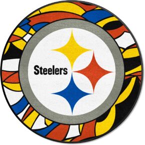 FANMATS 23354 Pittsburgh Steelers Roundel Rug - 27in. Diameter Xfit Design