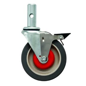 Magliner 131020B 5" x 1-1/4" Polyurethane Replacement Swivel Caster with Brake for Gemini Convertible Hand Trucks, 5" Diameter, 1-1/4" Wide, Black, Red, Silver, Brown
