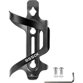 Bicycle Water Bottle Holder, Aluminium Alloy, Water Bottle Holder Bicycle Side for Road Bike/Mountain Bike, Drink Holder (Black 1Pcs)