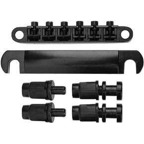 Roller Saddle Tune-O-Matic Guitar Bridge Tailpiece for Gibson Les Paul Electric Guitar Replacement Bridge, Black