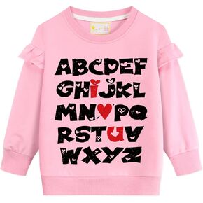 Little Hand Toddler Girls Sweatshirts heart Hoodie Love Heart Shirt Long Sleeve Collage Kids Pullover 2-7 Years