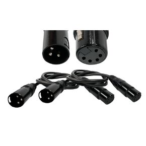 ZVH (1.5M) 3-Pin Female XLR to 5-Pin Male XLR DMX Turnaround Connection for DJ Par Light, Moving Head Light Par Light and Spot Light with XLR Input & Output (2pcs)
