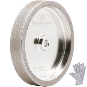 CBN Grinding Wheel 6 inch,180 Grit,1/2" Bore,1" Wide,for All Kinds of 6 inch Bench Grinders,for Sharpening High Speed Steel Tools Woodturning Tools(180 Grit)