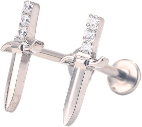 G23 Pure Titanium Flat Back Earrings, F136 Implant Grade Titanium Jewelry for Sensitive Ears, Titanium Screw Back Piercing for Cartilage/Helix/Tragus, Small Stud Earrings, One Piece(Silver-Dog's Paw ) in Saudi Arabia
