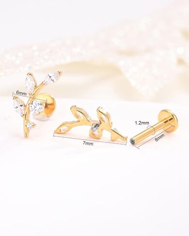 G23 Pure Titanium Flat Back Earrings, F136 Implant Grade Titanium Jewelry for Sensitive Ears, Titanium Screw Back Piercing for Cartilage/Helix/Tragus, Small Stud Earrings, One Piece(Silver-Dog's Paw ) in Saudi Arabia