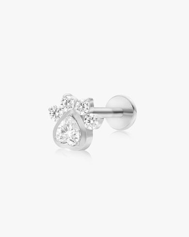 G23 Pure Titanium Flat Back Earrings, F136 Implant Grade Titanium Jewelry for Sensitive Ears, Titanium Screw Back Piercing for Cartilage/Helix/Tragus, Small Stud Earrings, One Piece(Silver-Dog's Paw ) in Saudi Arabia