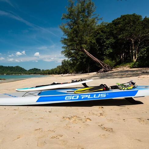 Inflatable Stand Up Paddle Board, Lightweight Surfboard Body Board with Non-Slip Deck, Adjustable Paddle, Wrist Leash, Removable Fin, Carry Bag, 11’ x 30'' x 6'' (L x W xH), Blue in Saudi Arabia