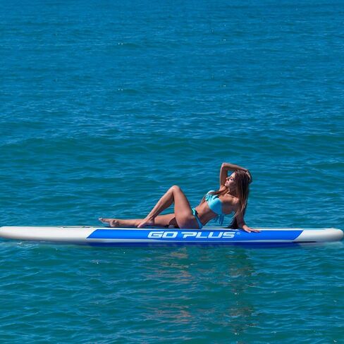 Inflatable Stand Up Paddle Board, Lightweight Surfboard Body Board with Non-Slip Deck, Adjustable Paddle, Wrist Leash, Removable Fin, Carry Bag, 11’ x 30'' x 6'' (L x W xH), Blue in Saudi Arabia