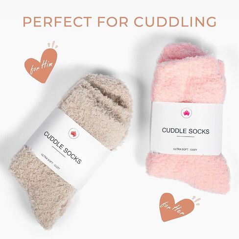 Cloud Socks for Women & Men - Light Pink Socks - Unisex Fit Microfiber Sleep Socks for Men & Women - Ultra Plush, Luxurious, & Cozy Socks - Machine Washable Super Comfy Socks - 2 Pairs in Saudi Arabia