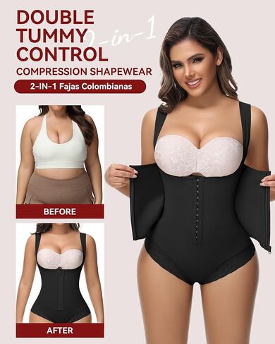 SHAPSHE Fajas Colombianas Moldeadoras Shapewear for Women Tummy Control Waist Trainer Body Shaper Open Bust Girdle in Saudi Arabia