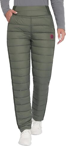 Little Donkey Andy Women's Down Pants Lightweight Insulated Puffy Sweat Pants High Waist Warm Puffer Quilted Trousers for Women Snow Winter Outdoor Camping Running Jogging Golf Hiking, Blue, X-Large in Saudi Arabia