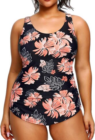 Holipick Plus Size Sarong One Piece Swimsuit for Women Tummy Control Bathing Suit Ruched Backless Swimwear in Saudi Arabia