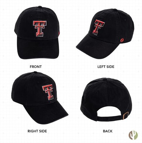 Desert Cactus Texas Tech University Baseball Hat TTU Red Raiders Brimmed Embroirderd Hats Cap Adjustable Cloth Strap Adult (Style A1) in Saudi Arabia