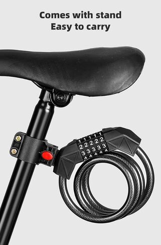 Bike Lock Cable Lock, Combination Bike Locks Heavy Duty Anti Theft Bicyle Lock Scooter Lock- Bike Accessories in Kuwait