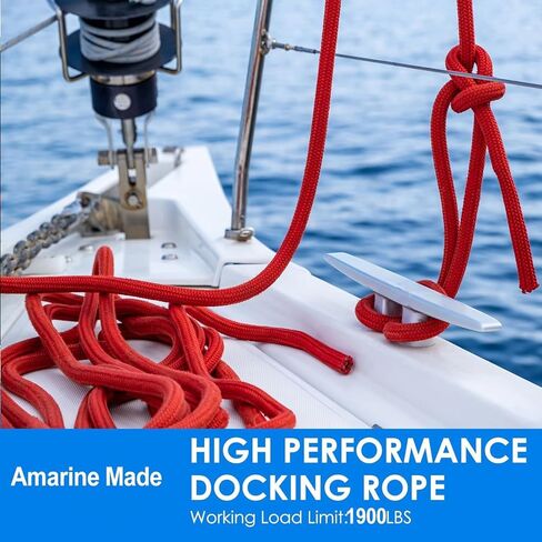 صُنعت أمارين زوجًا من 3/4 بوصة 30 قدمًا مزدوجة نايلون نايلون دافينج حبل حبل مزدوج مضفر ، حد تحميل العمل: 1900 رطل ، قوة كسر: 9500 رطل (أحمر) in Kuwait