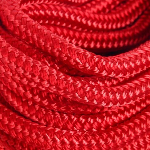 صُنعت أمارين زوجًا من 3/4 بوصة 30 قدمًا مزدوجة نايلون نايلون دافينج حبل حبل مزدوج مضفر ، حد تحميل العمل: 1900 رطل ، قوة كسر: 9500 رطل (أحمر) in Kuwait