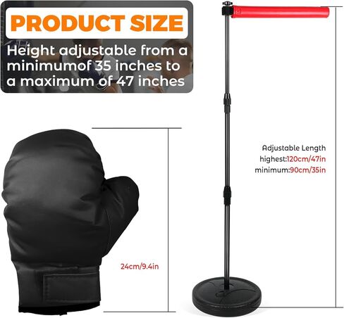 قضيب دوار 360 درجة، قضيب منعكس، قضيب ملاكمة دوار، مجموعة ملاكمة قابلة للتعديل، مناسبة للأطفال مع قفاز in Kuwait