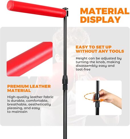 قضيب دوار 360 درجة، قضيب منعكس، قضيب ملاكمة دوار، مجموعة ملاكمة قابلة للتعديل، مناسبة للأطفال مع قفاز in Kuwait