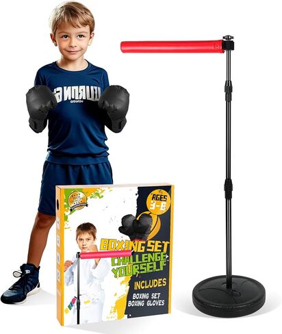 قضيب دوار 360 درجة، قضيب منعكس، قضيب ملاكمة دوار، مجموعة ملاكمة قابلة للتعديل، مناسبة للأطفال مع قفاز in Kuwait