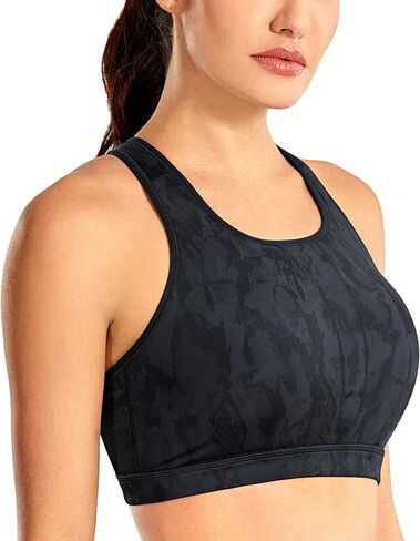 SYROKAN High Impact Criss Cross Sports Bras for Women High Neck Wirefree Full Coverage Padded in Saudi Arabia