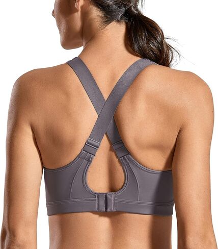 SYROKAN High Impact Criss Cross Sports Bras for Women High Neck Wirefree Full Coverage Padded in Saudi Arabia