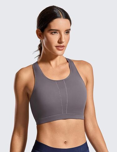 SYROKAN High Impact Criss Cross Sports Bras for Women High Neck Wirefree Full Coverage Padded in Saudi Arabia