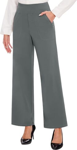 Desol Women's Yoga Pants with Pockets High Waist Straight Leg Pants Stretchy Workout Pant Tummy Control Work Pants for Women in Saudi Arabia