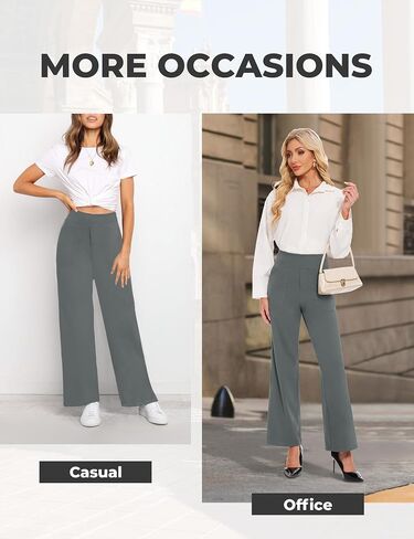 Desol Women's Yoga Pants with Pockets High Waist Straight Leg Pants Stretchy Workout Pant Tummy Control Work Pants for Women in Saudi Arabia