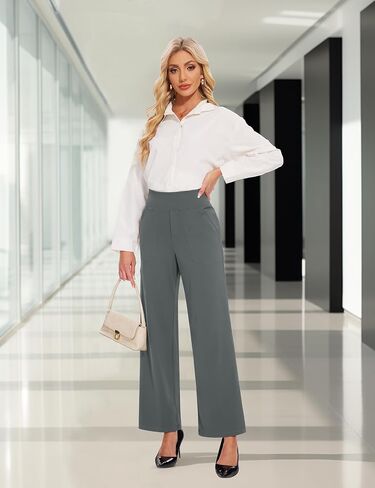 Desol Women's Yoga Pants with Pockets High Waist Straight Leg Pants Stretchy Workout Pant Tummy Control Work Pants for Women in Saudi Arabia