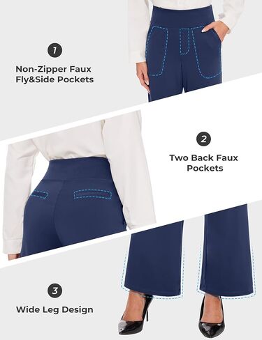 Desol Women's Yoga Pants with Pockets High Waist Straight Leg Pants Stretchy Workout Pant Tummy Control Work Pants for Women in Saudi Arabia