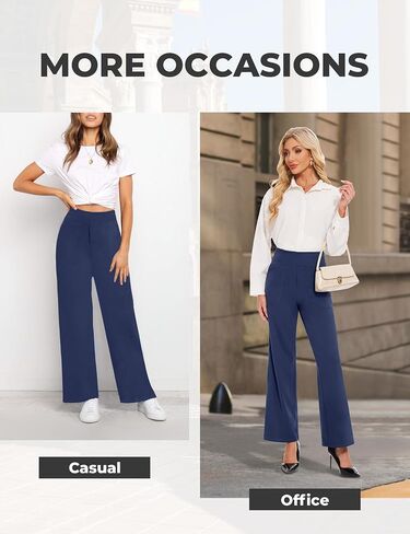 Desol Women's Yoga Pants with Pockets High Waist Straight Leg Pants Stretchy Workout Pant Tummy Control Work Pants for Women in Saudi Arabia