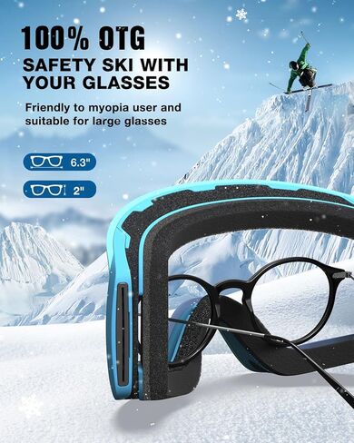 ZIONOR Ski Goggles, X12 100% OTG Snow Goggles Detachable Lens for Men Women Adult in Kuwait