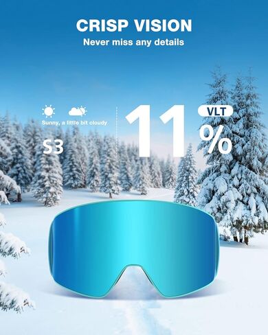ZIONOR Ski Goggles, X12 100% OTG Snow Goggles Detachable Lens for Men Women Adult in Kuwait