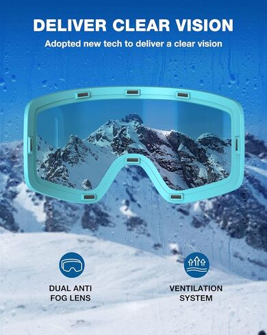 ZIONOR Ski Goggles, X12 100% OTG Snow Goggles Detachable Lens for Men Women Adult in Kuwait