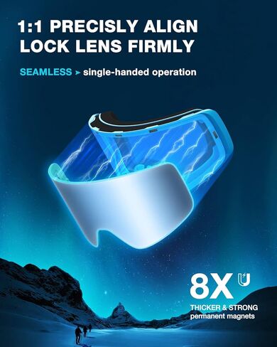 ZIONOR Ski Goggles, X12 100% OTG Snow Goggles Detachable Lens for Men Women Adult in Kuwait