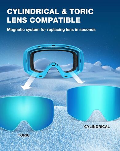 ZIONOR Ski Goggles, X12 100% OTG Snow Goggles Detachable Lens for Men Women Adult in Kuwait