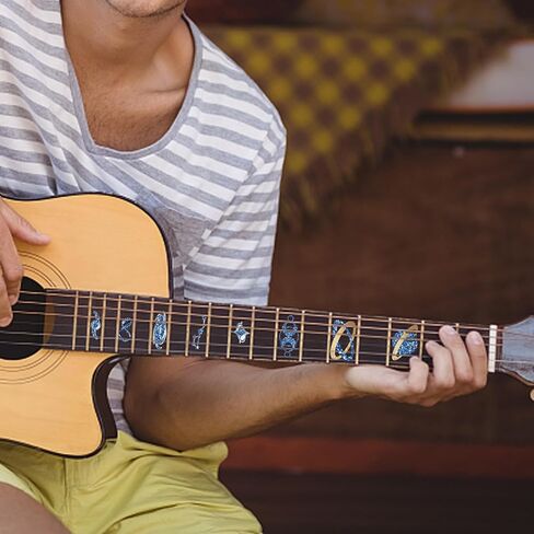 PLIGREAT 2 قطعة ملصقات ديكور الجيتار ملصق رقبة الجيتار DIY ديكور الجيتار ملصقات رمز هندسي قابل للإزالة لتزيين الجيتار الصوتي مستلزمات متجر الآلات الموسيقية الجيتار in Kuwait