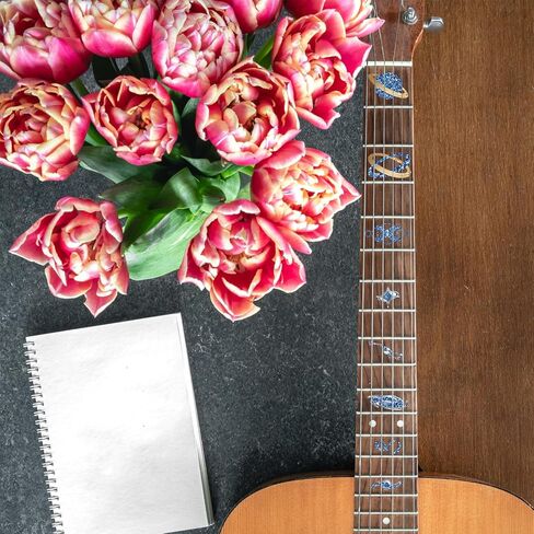 PLIGREAT 2 قطعة ملصقات ديكور الجيتار ملصق رقبة الجيتار DIY ديكور الجيتار ملصقات رمز هندسي قابل للإزالة لتزيين الجيتار الصوتي مستلزمات متجر الآلات الموسيقية الجيتار in Kuwait