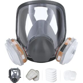 Reusable respirator full face mask, compatible with 6800 series full face mask, full face mask for painting, mechanical polishing, logging, welding, dusting, polishing, staining, sanding and cutting