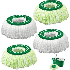 4pcs Mop Head Replacement, Spin Mop Replacement Head Compatible with Libman Tornado Mop, Mirocofiber Mop Heads Replacements for Spin Mop and Bucket, Spin Mop Head, Commercial Mop Head